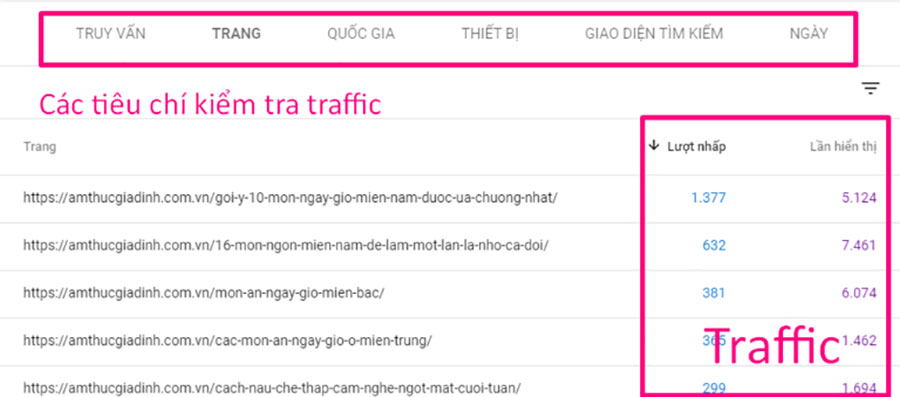What is Traffic? Simple and effective website traffic breakthrough tips 53 Traffic check interface for each page on Search Console