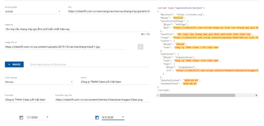 What is Schema? How to create Schema Markup to increase website power 41 Example of filling out Schema . fields