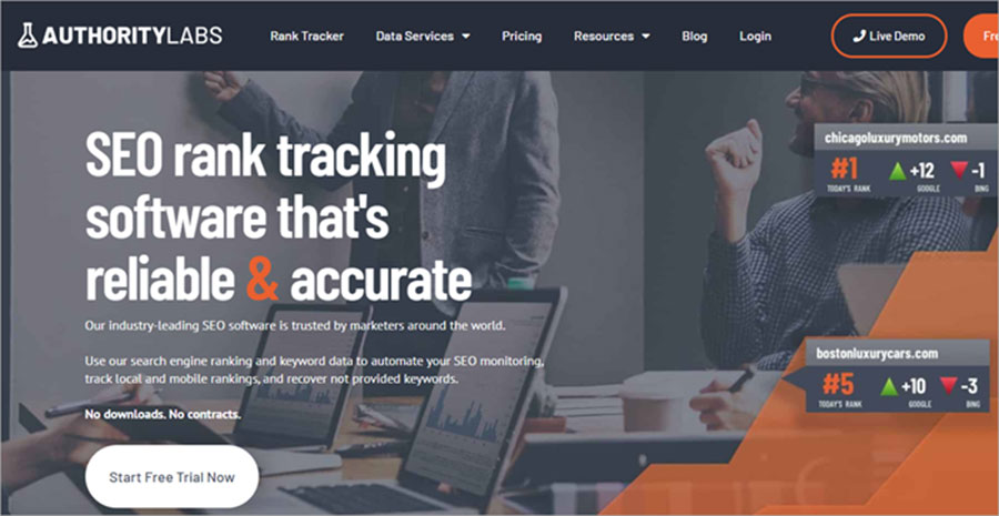 Top 12 accurate and easy-to-use keyword rank checker tools 40 Authority Labs rank checker tool