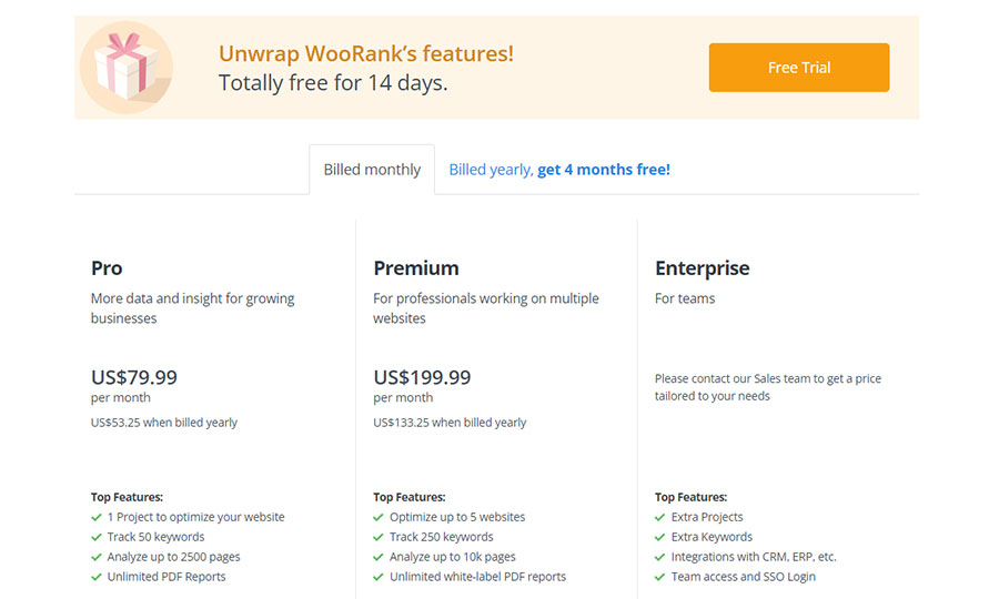 Top 12 accurate and easy-to-use keyword rank checker tools 47 Cost of using WooRank tool