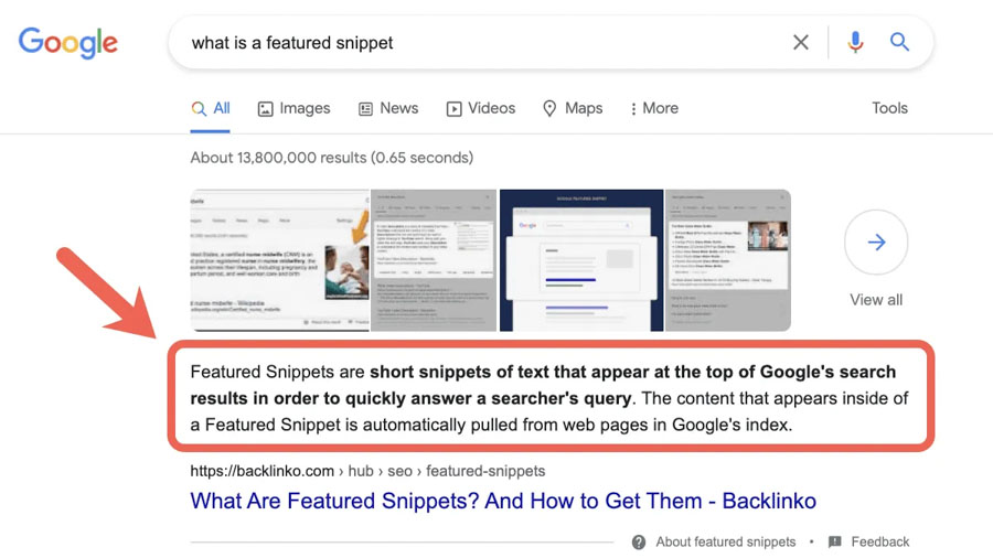 Featured snippet là gì