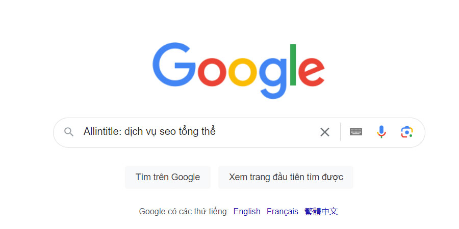 Toán tử Allintitle của Google